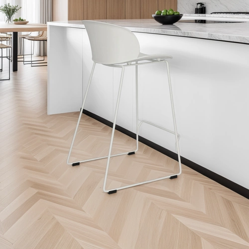 Barová židle Vivia bílá moderní s opěrkou 66 cm do kuchyně a na ostrůvek loftová Intesi