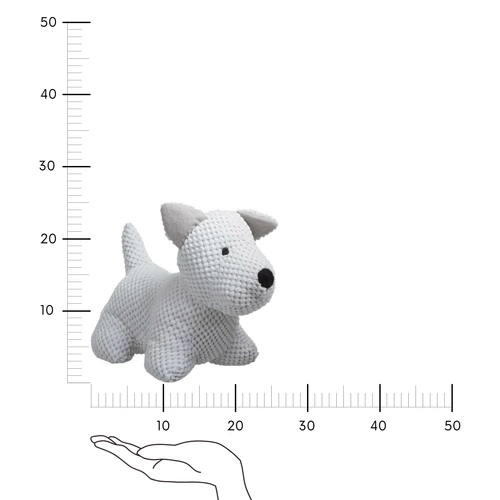 Atmosphera dětská zarážka na dveře pes bílý těžký dekorativní textilní 24 cm