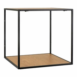Nástěnná police Vita loftová na knihy a dekorace dub černý moderní Intesi 36x36 cm