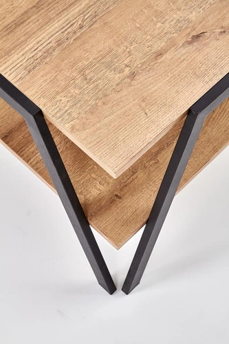 Konferenční stolek Tola obdélníkový loftový černý dub zlatý 113x63 do obýváku Intesi