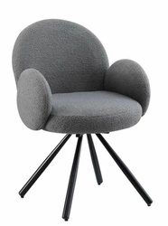 Čalouněná jídelní židle Paulette šedá bouclé s područkami moderní Intesi