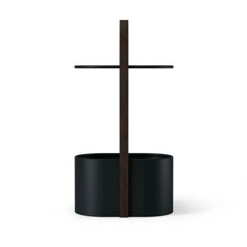 Moderní oválný černý dřevěný konferenční stolek Bellwood Umbra do obýváku