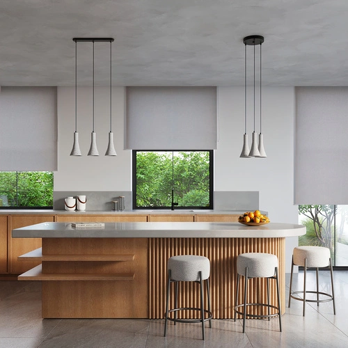 Betonové závěsné svítidlo REA 1 šedé moderní nad jídelní a kuchyňský stůl SOLLUX