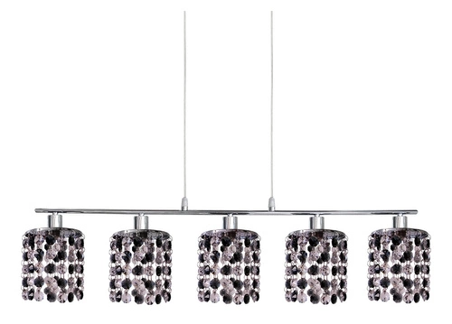 Royal Závěsná lampa 5x40W G9 chrom+černé krystaly