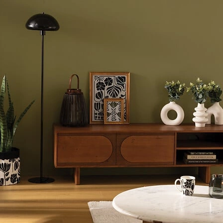 Moderní černá stojací lampa Savio 140 cm do obýváku a ložnice Atmosphera