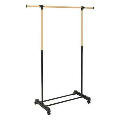 5five simply smart moderní černý stojanový věšák na oblečení na kolečkách do předsíně