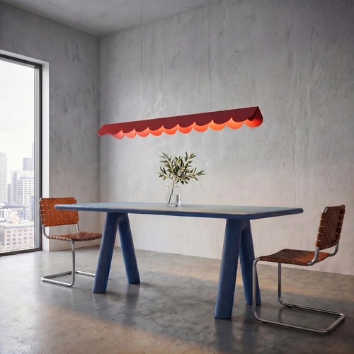 Závěsné svítidlo BISCUIT LED červené nastavitelné nad ostrůvek 131 cm