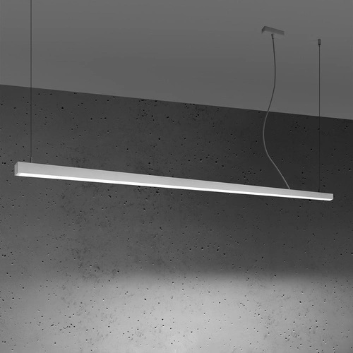 Minimalistické závěsné LED svítidlo PINNE 200 bílé nad jídelní stůl nebo do kanceláře 200 cm
