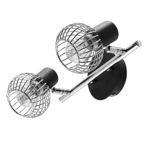 Moderní stropní lampa Oslo černý chrom nastavitelná do obýváku nebo ložnice 2bodová