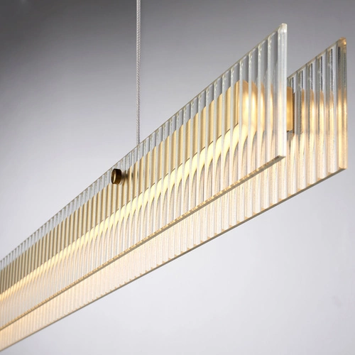 Moderní závěsné svítidlo LONGIN-120 LED zlaté 120 cm nad jídelní stůl Step into Design