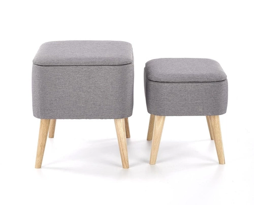 Sada 2 pufů Sk.yf s úložným prostorem šedá