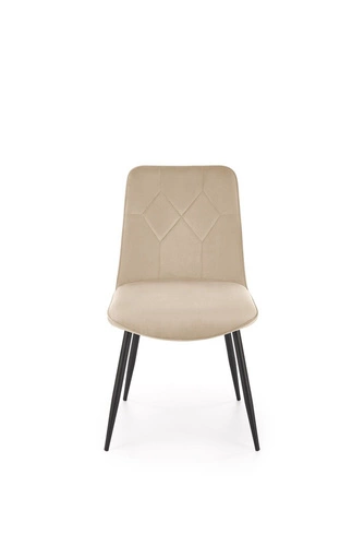 Čalouněná sametová jídelní židle Myanna béžová moderní s opěrkou