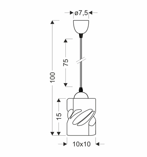 Závěsná lampa Felis černá 1x60W E27 kouřový difuzor