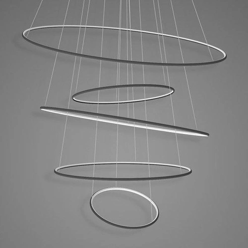 Stmívatelné LED stropní svítidlo kruhy Altavola Design černé 150 cm do obýváku