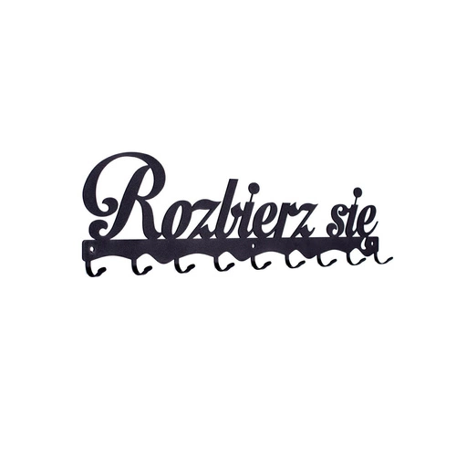 Nástěnný věšák do předsíně Rozbierz się Intesi černý kovový industriální 60 cm