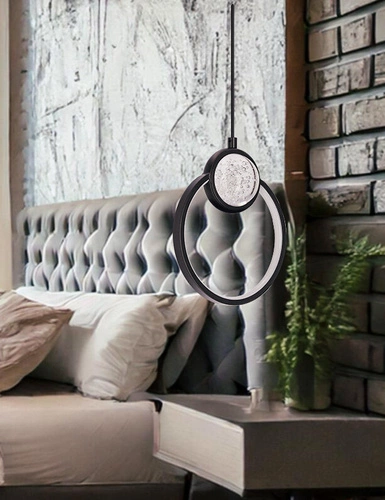 Závěsné LED svítidlo LACRIMA černé 20 cm moderní do obýváku, kuchyně, nad stůl