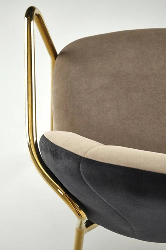 Čalouněná sametová židle Rebbeca Intesi béžová s područkami glamour do jídelny