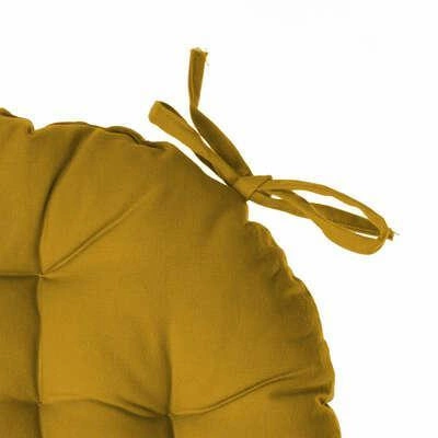Bavlněný kulatý polštář na židli 38 cm žlutý Atmosphera do jídelny nebo kuchyně