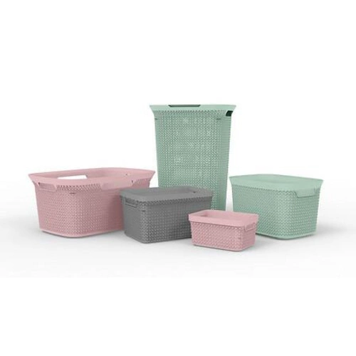 Koš na prádlo 45l Scandi šedý moderní do koupelny z plastu 5five