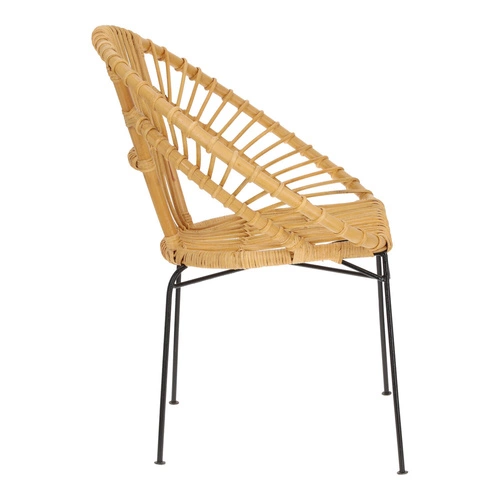 Ratanové relaxační křeslo Keko Atmosphera boho do obýváku na kovových nohách