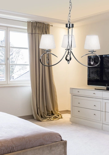 Závěsné svítidlo Arnika 3bodové bílé do obýváku a jídelny v provensálském stylu