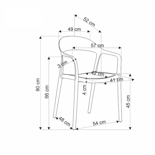 Jídelní židle Sorana Intesi bílá s přírodním akcentem, moderní, snadno čistitelná, stohovatelná