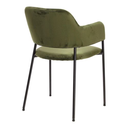 Sada 2 zelených sametových židlí Lima s područkami