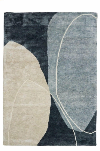 Moderní koberec do obýváku Glacier Blue 160x230 modrý béžový ručně tkaný Carpet Decor