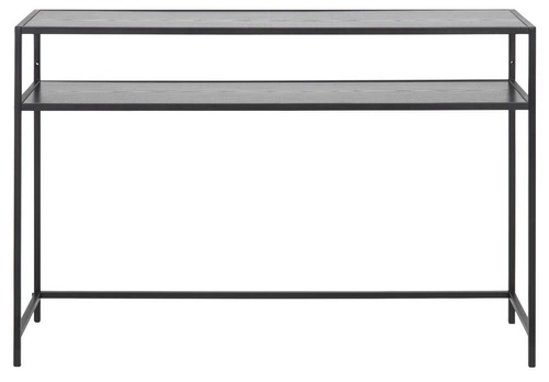 Konzolový stolek Seaford Slim černý industriální s policí, úzký stolek do předsíně nebo obýváku Actona