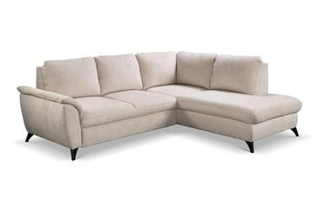 Rohová sedací souprava s rozkladem pravá béžová Nevada moderní do obýváku s úložným prostorem