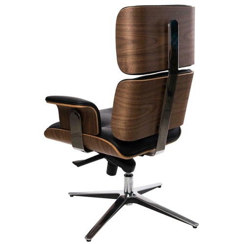 Ergonomická kancelářská židle VIP Exclusive Home černá kožená s podnožkou otočná D2.DESIGN