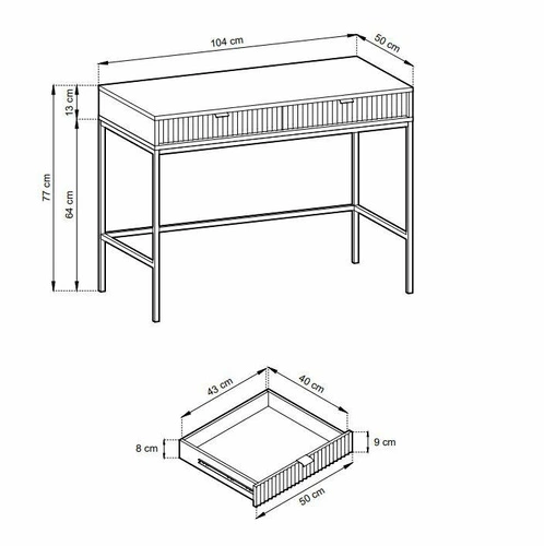 Toaletní stolek Delicious moderní drásaný kašmír zlaté nohy se zásuvkami do ložnice Intesi