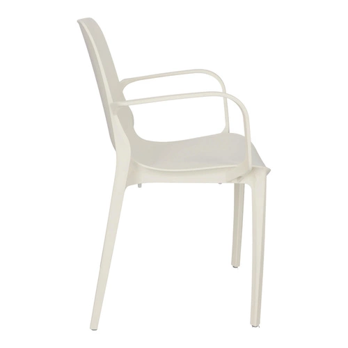 Zahradní židle Ginevra SCAB Design bílá s područkami, stohovatelná, moderní plast