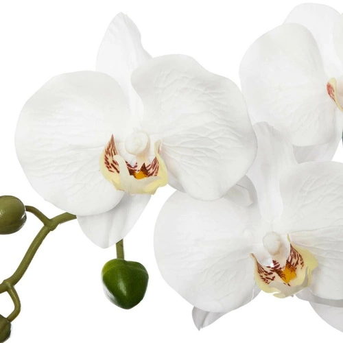 Umělá orchidej Real Touch s betonovým květináčem bílá