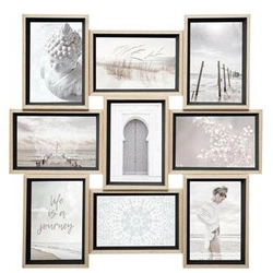 Černý dřevěný závěsný multirám na 9 fotografií 10x15 Molly Atmosphera na stěnu