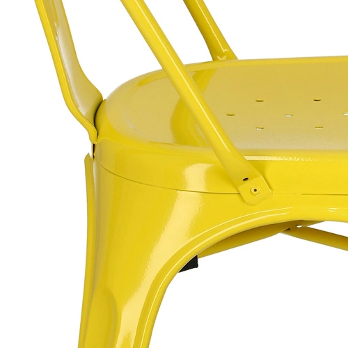 Kovová žlutá židle Paris ve stylu Tolix do jídelny a kuchyně industriální D2.DESIGN