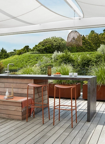 Kovová barová židle Trick zelená 75 cm moderní bez opěradla do kuchyně i na zahradu SCAB Design