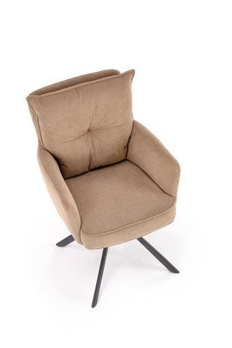 Otočná židle Aldora cappuccino z manšestrové látky do kanceláře a obýváku moderní