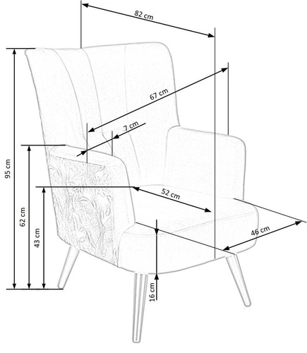 Relaxační křeslo Gredos samet modrý do obýváku moderní s područkami Intesi