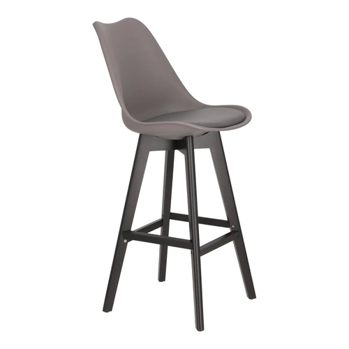Barová židle s opěrkou Norden šedá moderní dřevěná do kuchyně a k ostrůvku 75 cm