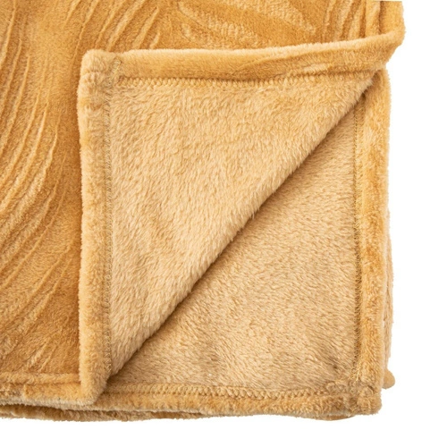 Flísová deka Zoa hřejivá a měkká na pohovku do obýváku žlutá 150x125 cm