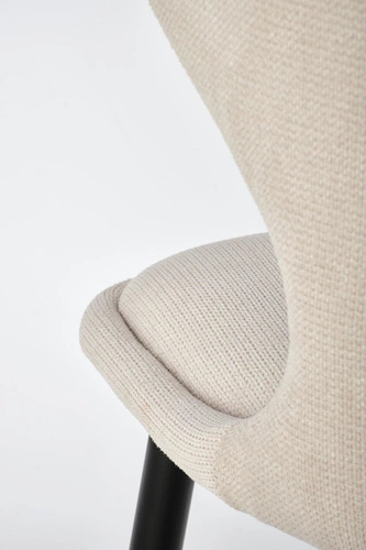 Čalouněná židle Odile béžová do jídelny a obýváku moderní na černých nohách Intesi