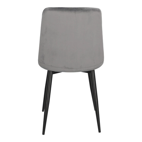 Jídelní židle Plaid Intesi čalouněná sametem šedá prošívaná glamour černé nohy