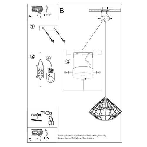 Závěsné svítidlo UMBERTO černé moderní do obýváku a jídelny kovové 32 cm