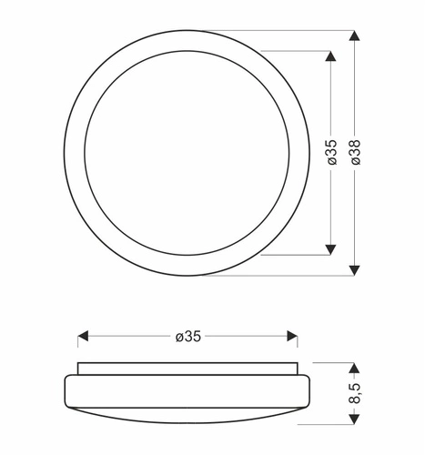 Stropní svítidlo Jasper 24W LED 38cm bílá 4000K IP44