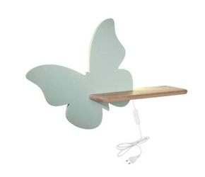 Nástěnné LED svítidlo Butterfly mátové dřevěné do dětského pokoje 40 cm CANDELLUX