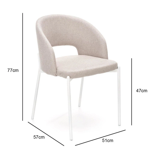 Čalouněná jídelní židle Marthe béžová s područkami moderní Intesi