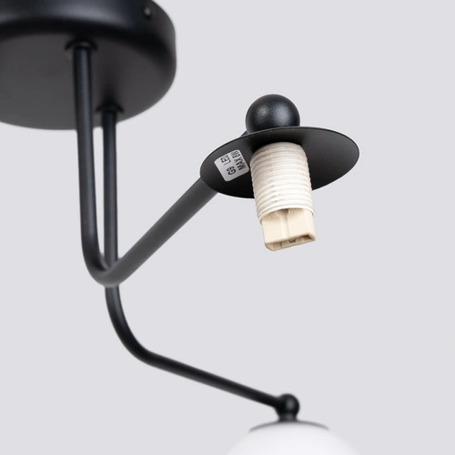 Lustr Astral 3 černý minimalistický skleněné koule do obýváku a jídelny