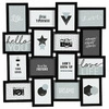 Černý závěsný dřevěný multirám na 16 fotografií 10x15 moderní