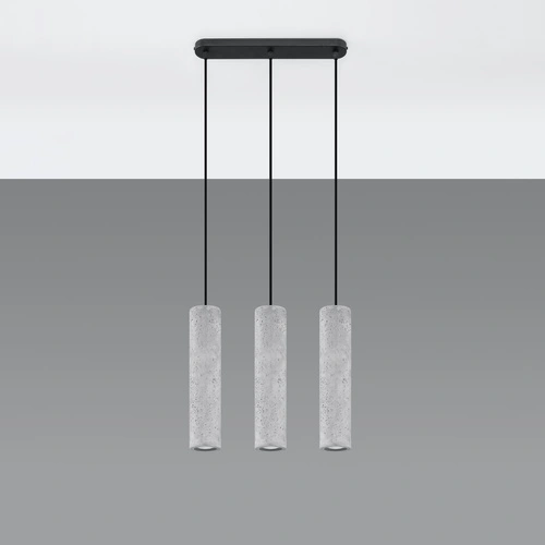 Závěsné svítidlo LUVO 3L šedé betonové moderní nad kuchyňský ostrůvek nebo do obýváku